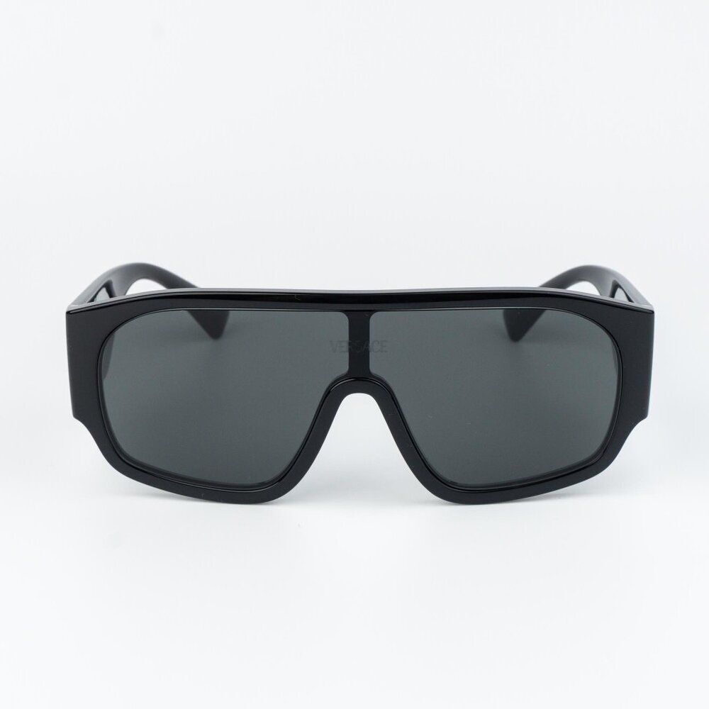 Versace Men Sunglasses Black Dark Grey Pilot VE4439 GB1/87 NEW AUTHENTIC